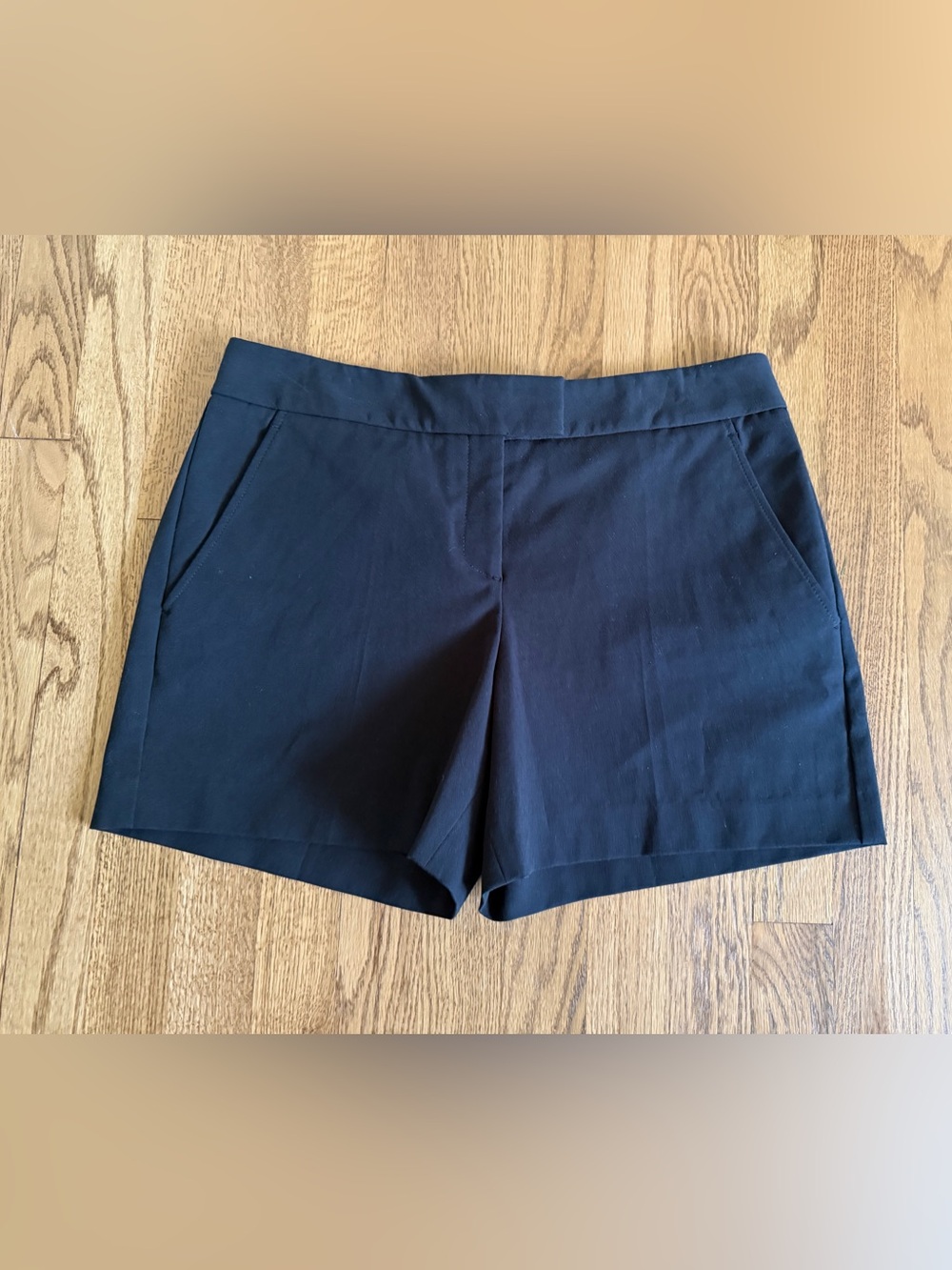 Theory Lynie NB Checklist Shorts Womens 10 Black Dressy Casual Flat Front NWT